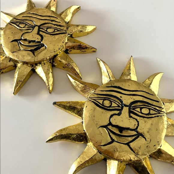 Boho Wooden Sun Wall Decor Set of 2 - Picture 2 of 6